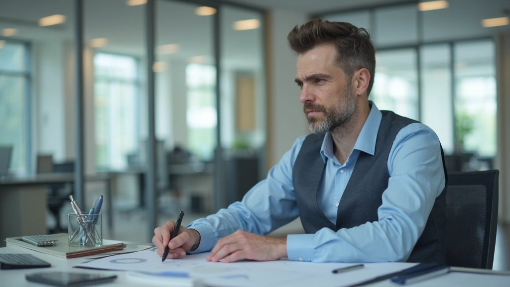 Профессиональный портрет успешного работника в современном офисе