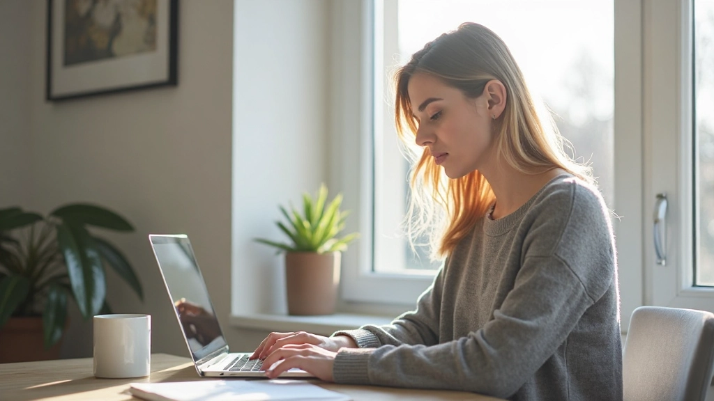 Молодой специалист работает над проектом на современном ноутбуке