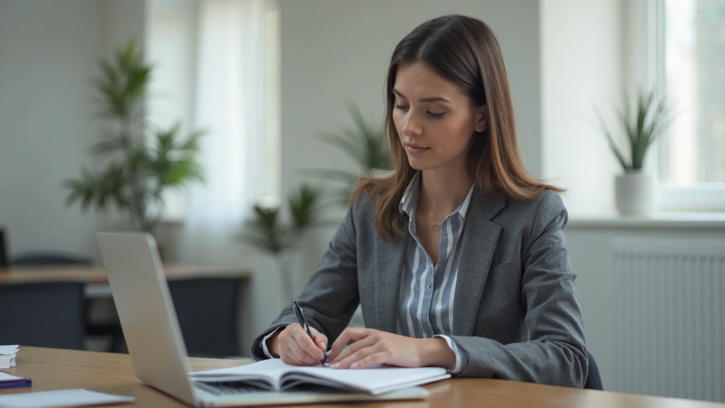 Профессионал планирует карьеру с использованием планировщика и ноутбука