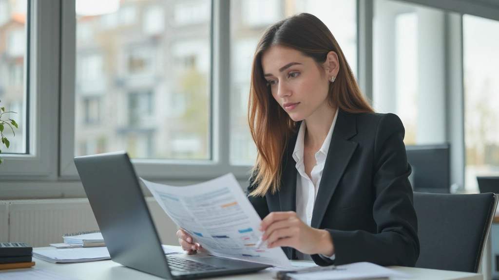 Профессиональное рабочее пространство с ноутбуком, финансовыми графиками и калькулятором