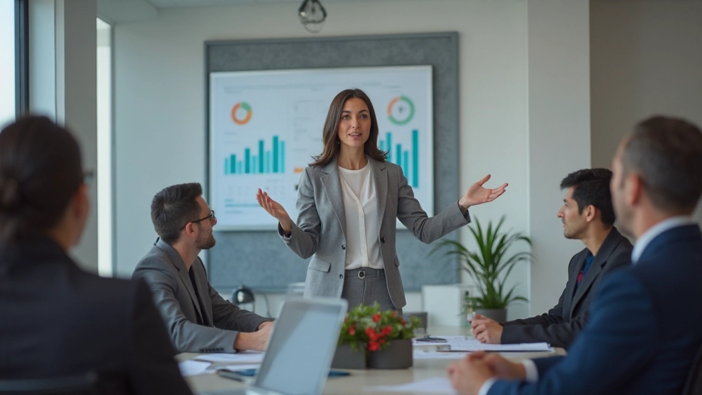 Профессионал представляет результаты проекта руководству в офисе